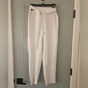 CeCe White Women's Trousers with Tie Waist